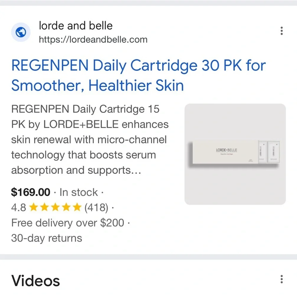 4 PACK - Lorde + Belle CARTRIDGES ONLY for RegenPen 120-Day Supply MSRP $676